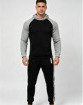 Men's Color Block Hoodie Two-Piece Set Casual Sportswear Suit