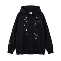 Floral embroidery hooded sweatshirt