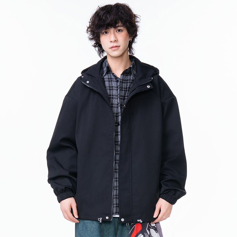 Men's Windproof Cargo Workwear Jacket Outdoor Hiking Windbreaker Coat